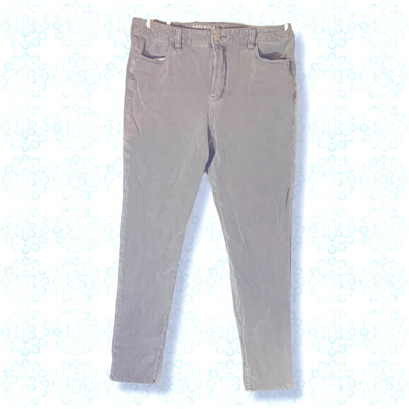 American Eagle Outfitters Light Gray Super Stretch Super High Rise Jegging Y2K - Picture 1 of 7